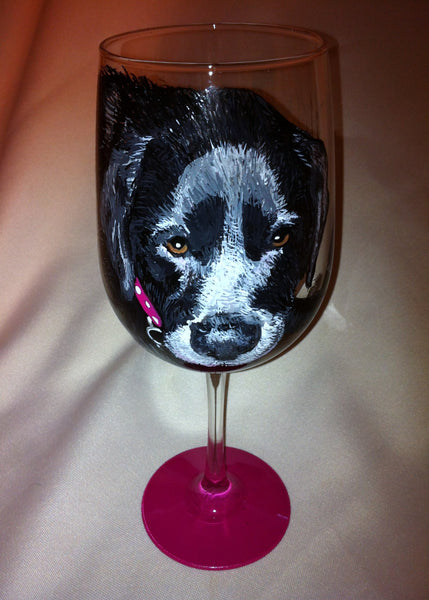 Etched Stemless Wineglass – The Black Dog